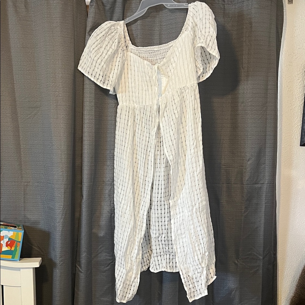 White Puff Sleeve Dress